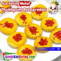 Kue Mokaf Thumbprint Red Sprinkles
