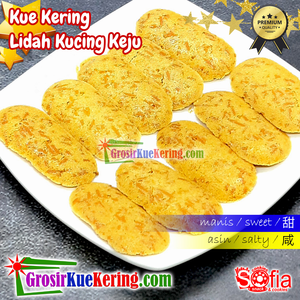 Kue Lidah Kucing Keju Sofia Premium (stoples +-340g)