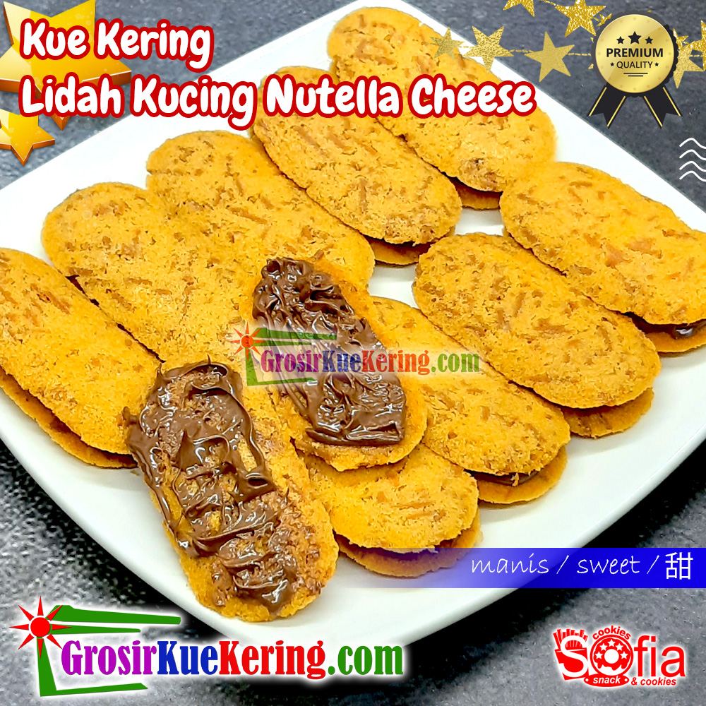 Kue Lidah Kucing Nutella Cheese Sofia Premium (stoples +-340g)