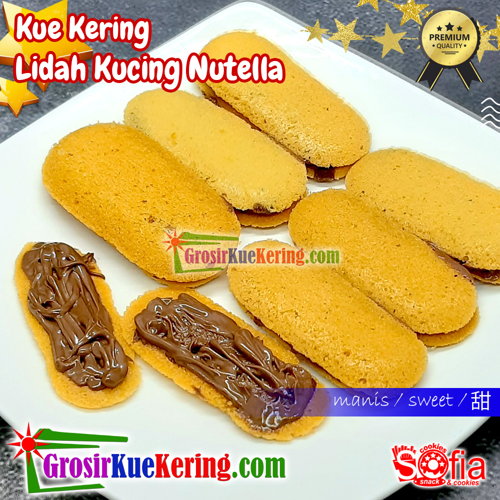 Kue Lidah Kucing Nutella Sofia Premium (stoples +-340g)