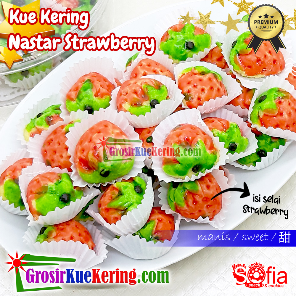 Kue Nastar Strawberry (Thinwall @1kg x 5pcs)