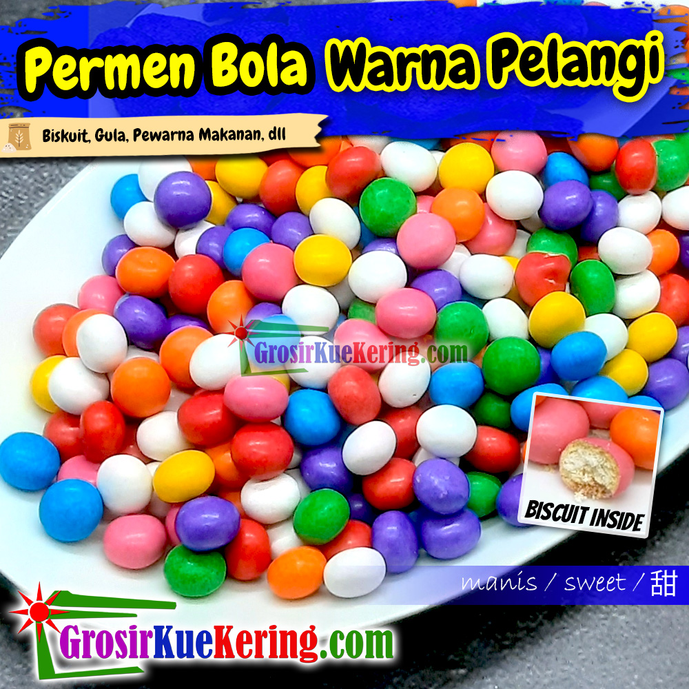 Permen Bola Warna Pelangi