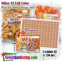 Stiker A3 + Desain Standar (Full Color @2x3cm) - 3 pcs