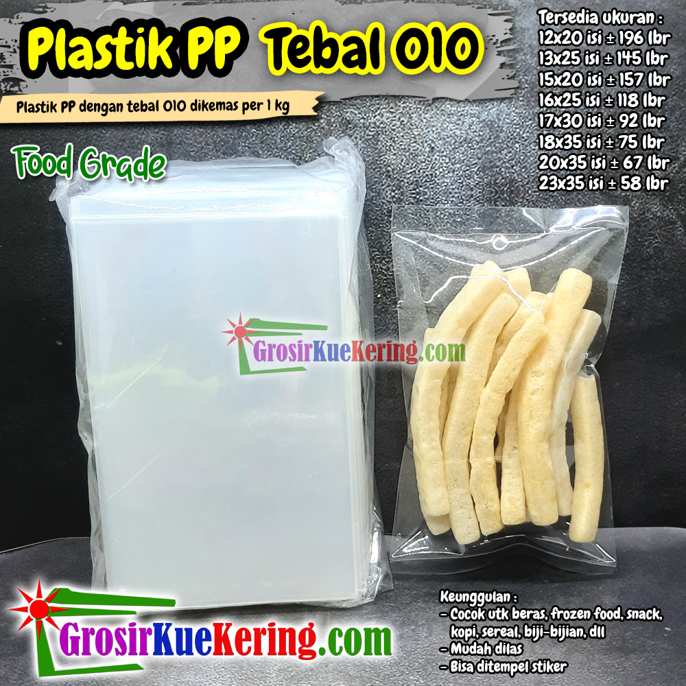 Plastik 17x30 cm tebal 010 (1 kg isi +- 92 lbr)