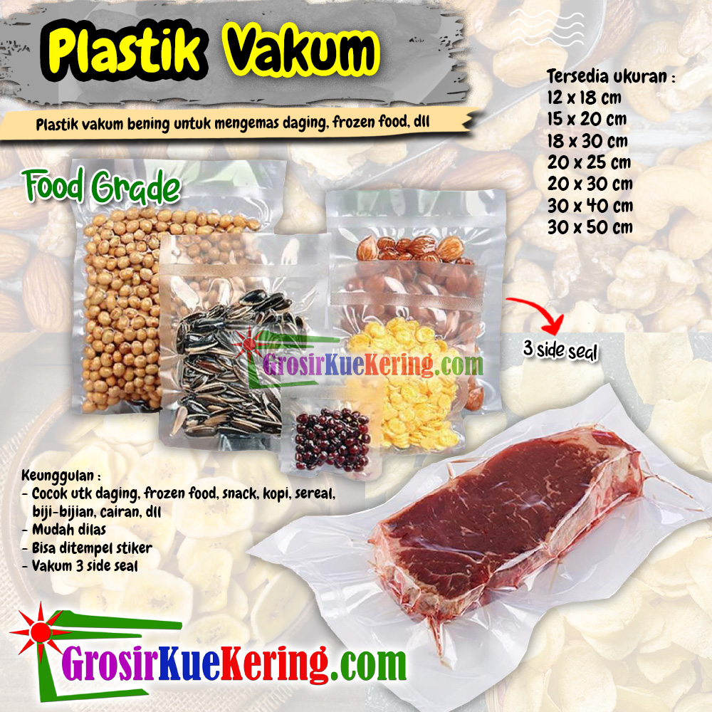 Plastik Vakum 15x20cm Bening (100pcs)