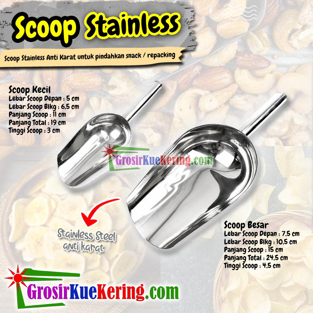 Sendok / Scoop Snack / Repacking Stainless 1 set 2 pcs