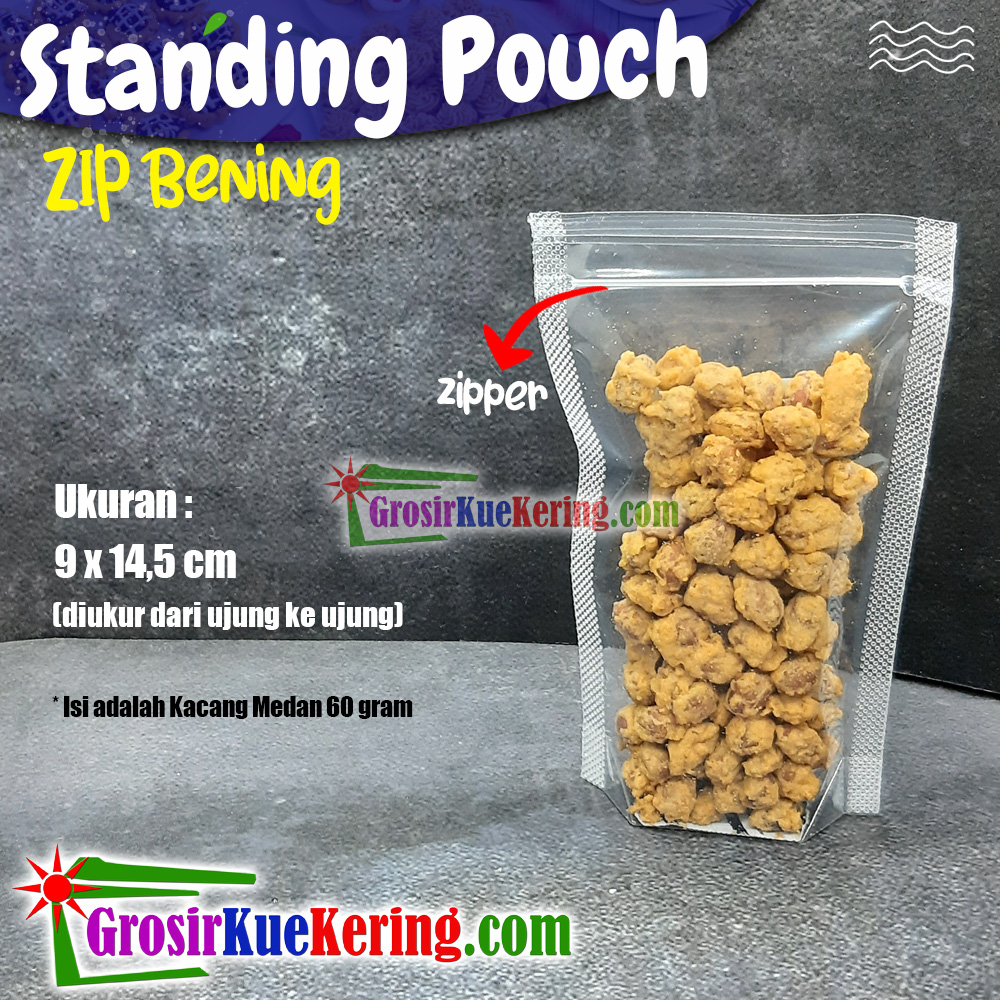 Standing Pouch Zip 9x14,5cm Bening (100pcs)