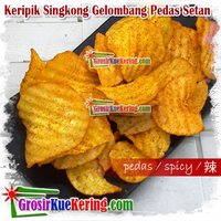 Keripik Singkong Gelombang Pedas Setan Level 10 
