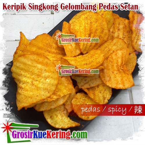 Keripik Singkong Gelombang Pedas Setan Level 10 