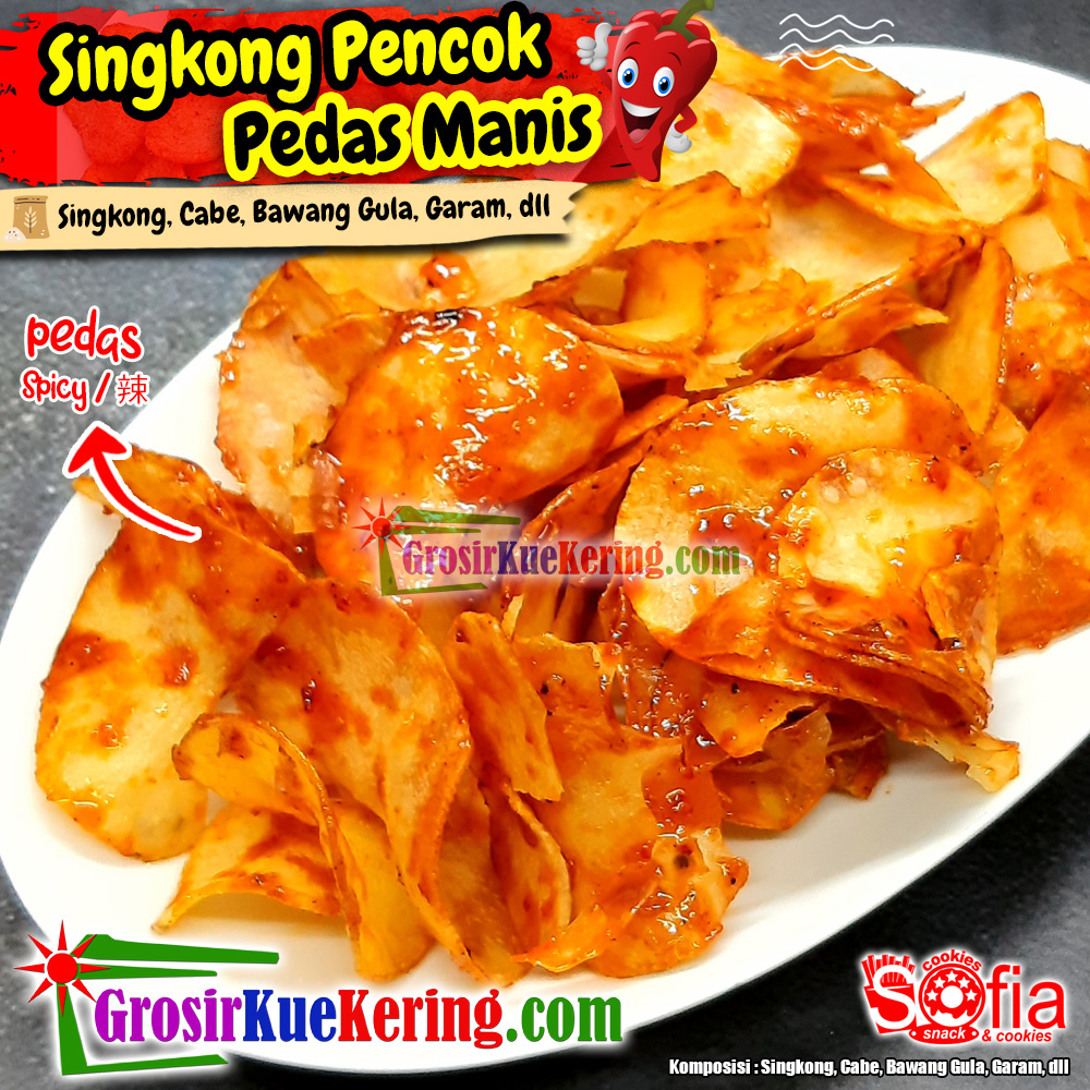 Keripik Singkong Pencok Pedas Manis